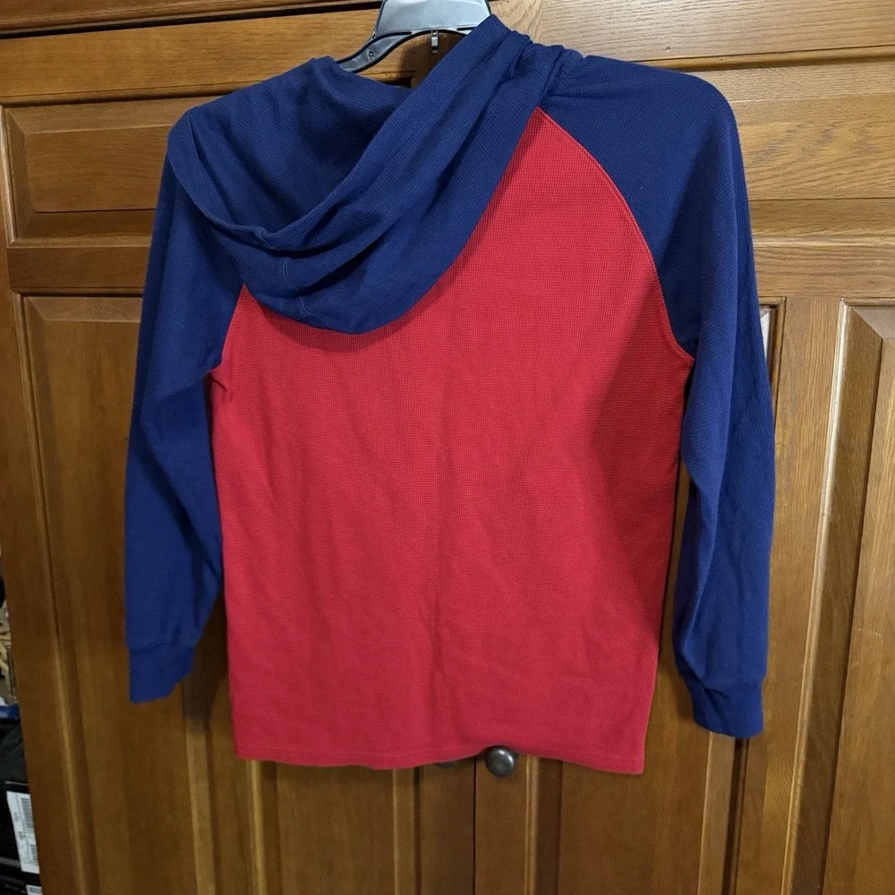 Polo Ralph Lauren Boys XL 18/20‎ Hoodie Henley Sweater Red Thermal Waffle Knit